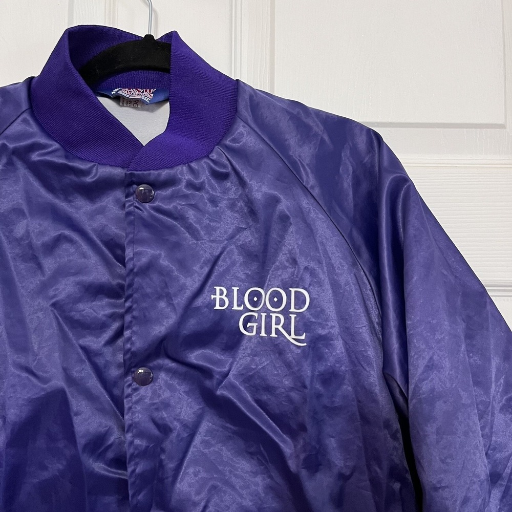 In This Moment Blood Girl Bomber Jacket Women L Purple Pentacle Band USA